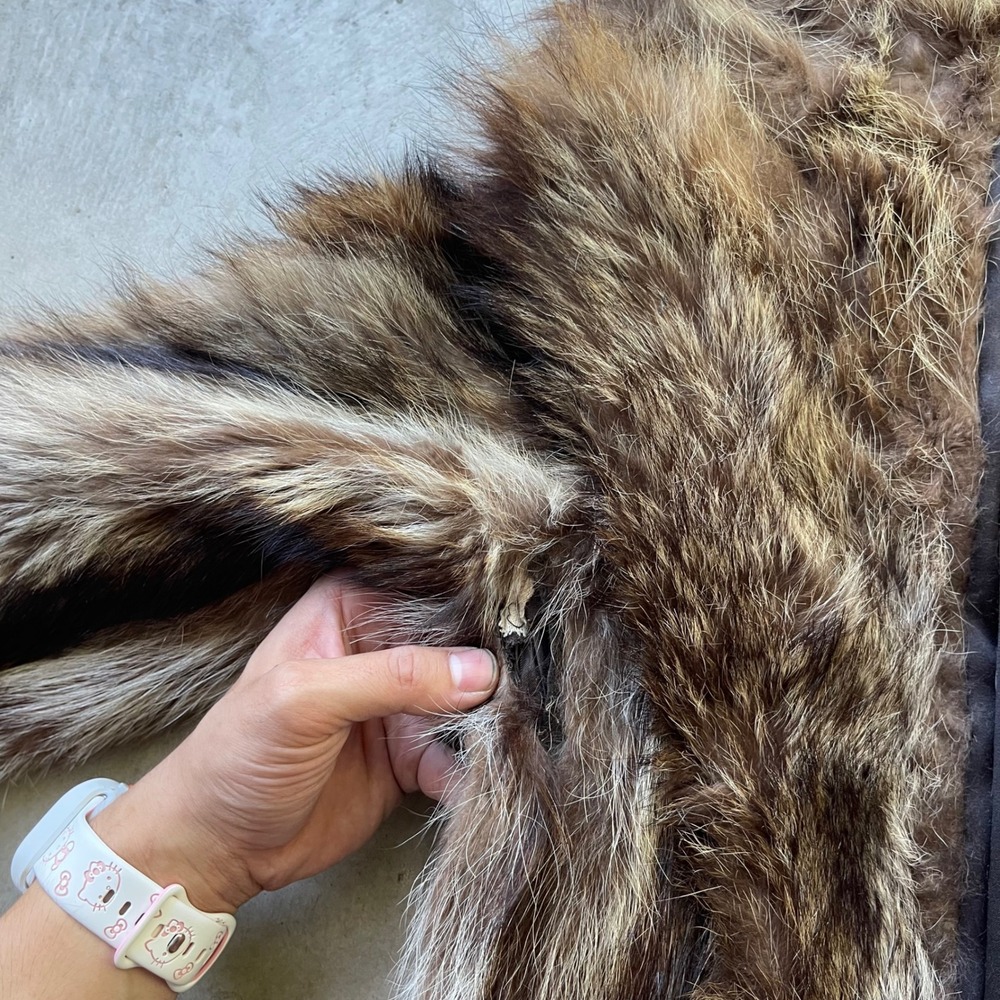 Nicholas Furs New Haven Vintage Raccoon Fur Coat Brown Grey Shawl Collar Lined - Picture 4 of 11